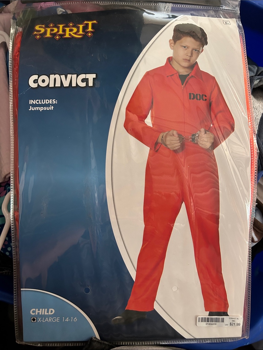 Spirit Red Convict Jumpsuit Costume